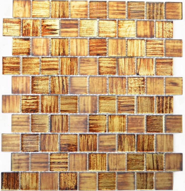 Mosaic tile Glass mosaic Crystal frosted glass brown clear matt frosted MOS68-CF45_f | 10 mosaic mats