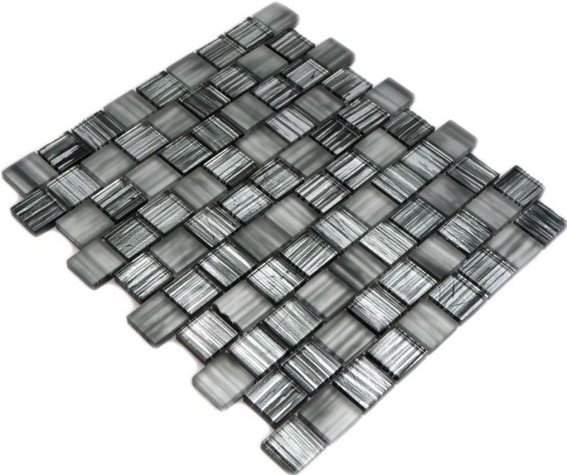 Mosaic tile Glass mosaic Crystal frosted glass black clear frosted MOS78-CF81