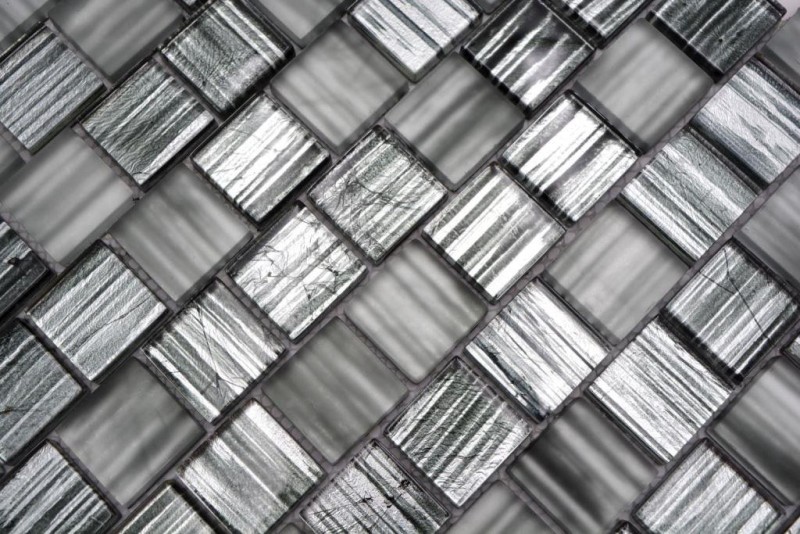 Mosaic tile Glass mosaic Crystal frosted glass black clear frosted MOS78-CF81