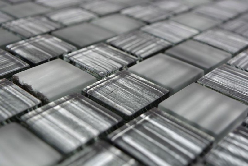 Mosaic tile Glass mosaic Crystal frosted glass black clear frosted MOS78-CF81