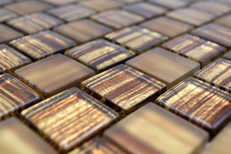 Mosaic tile Glass mosaic Crystal frosted glass brown clear frosted MOS78-CF85
