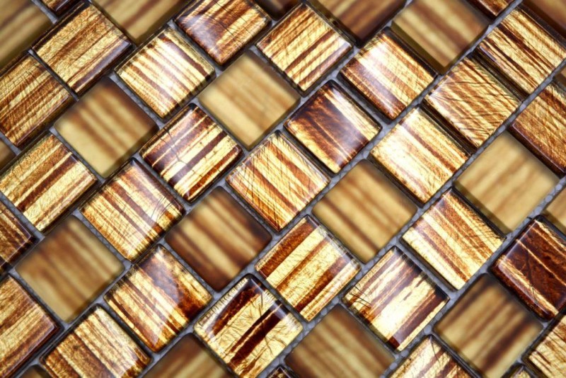 Mosaic tile Glass mosaic Crystal frosted glass brown clear frosted MOS78-CF85