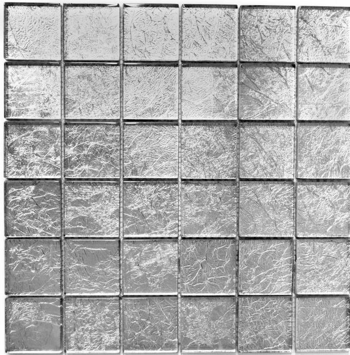 Hand-painted mosaic tile Translucent glass mosaic Crystal silver structure MOS123-8SB26_m