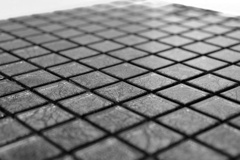Hand-painted mosaic tile Translucent glass mosaic Crystal black structure MOS63-CM-4BL12_m