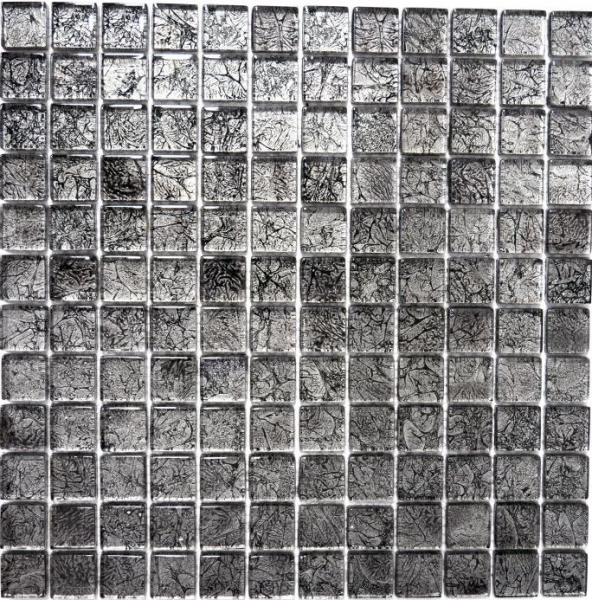 Hand-painted mosaic tile Translucent glass mosaic Crystal black structure MOS126-8BL17_m