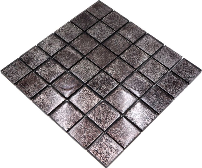 Glass mosaic mosaic tile silver anthracite black structure metal look MOS126-8BL27