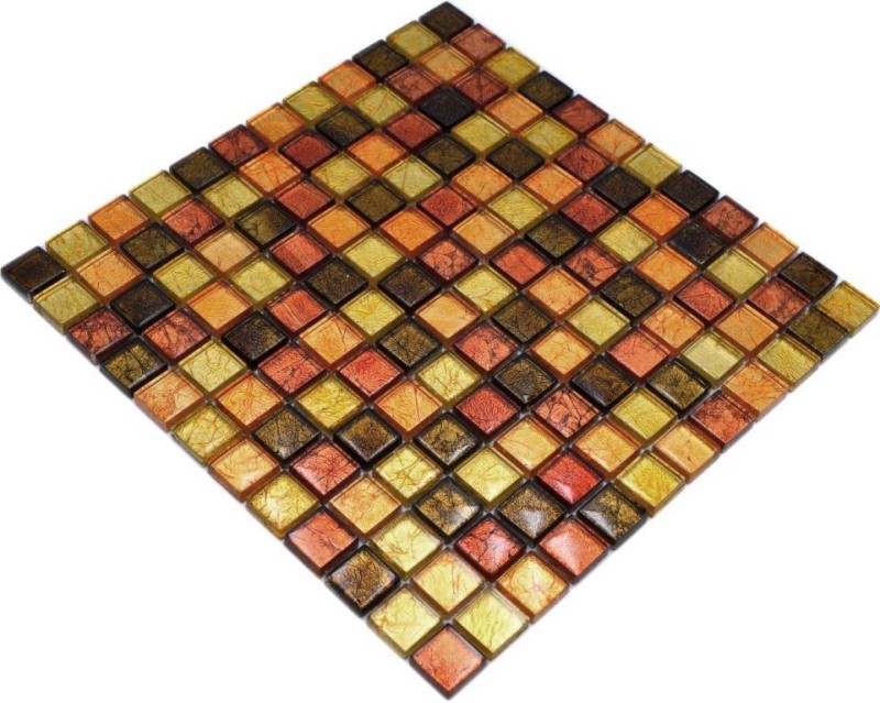 Glass mosaic gold orange mosaic tile texture tile backsplash kitchen shower wall MOS120-07814