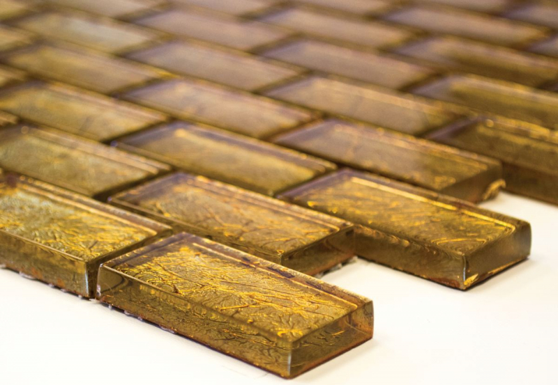 Glass mosaic gold mosaic tile Textured tile backsplash Kitchen shower wall MOS120-0784