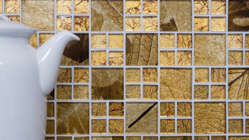 Glass mosaic gold mosaic tile Desert tile backsplash kitchen shower wall MOS88-8DSG