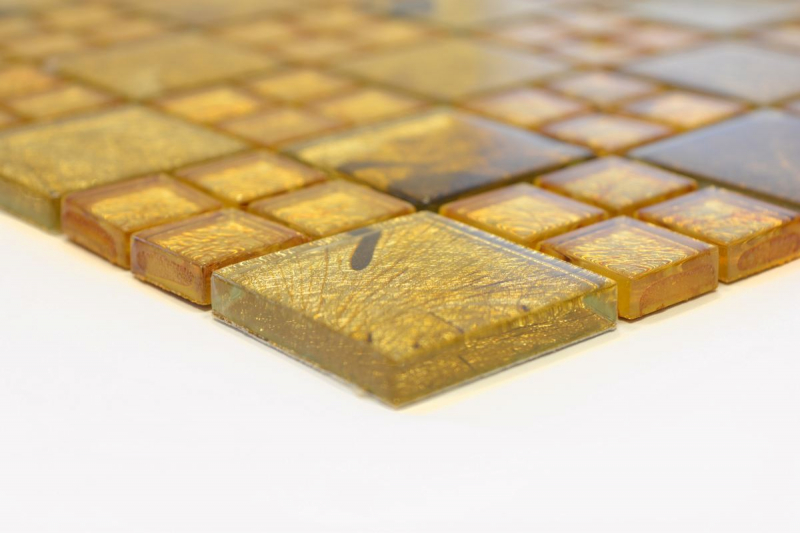 Hand-painted mosaic tile Translucent combination glass mosaic Crystal Desert gold MOS88-8DSG_m