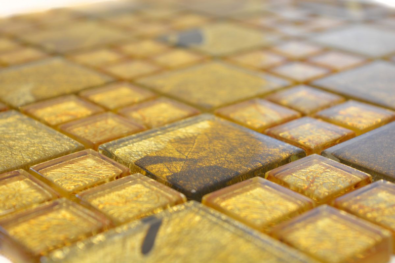 Hand-painted mosaic tile Translucent combination glass mosaic Crystal Desert gold MOS88-8DSG_m