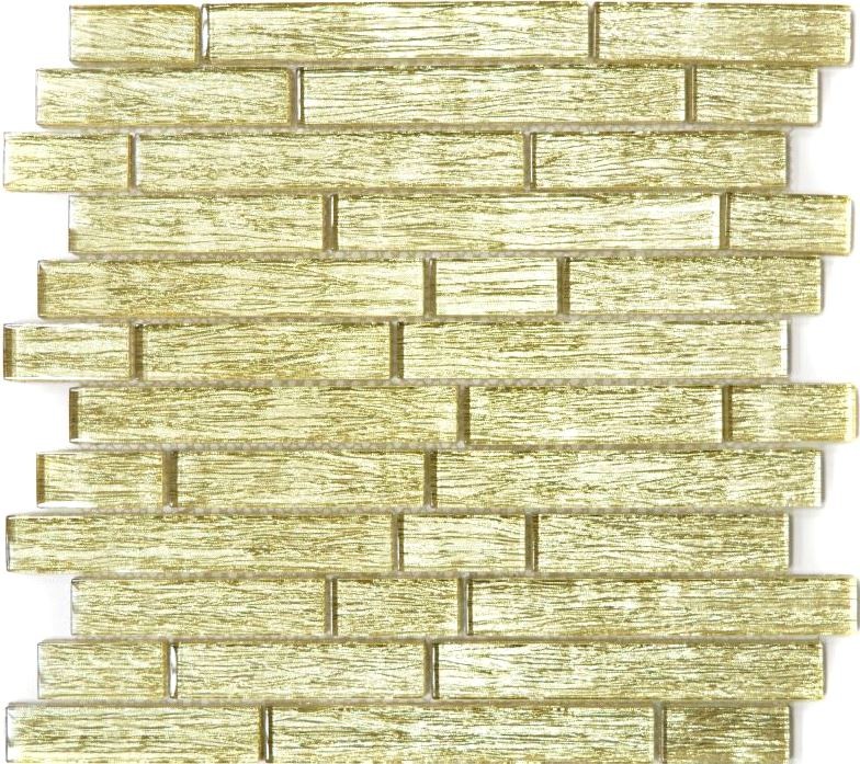 Hand-painted mosaic tile Translucent composite glass mosaic Crystal Chic gold MOS86-8CGO_m