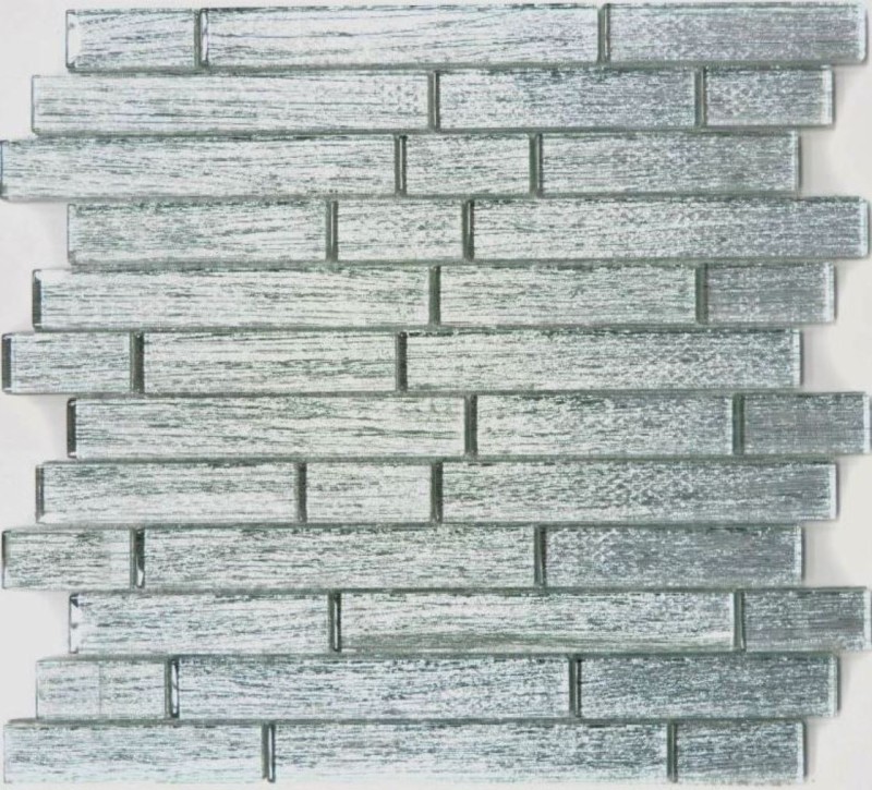 Hand-painted mosaic tile Translucent composite glass mosaic Crystal Chic silver MOS86-8CSV_m