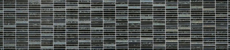 Hand-painted mosaic tile Translucent black rods Glass mosaic Crystal Night black MOS87-STNB_m