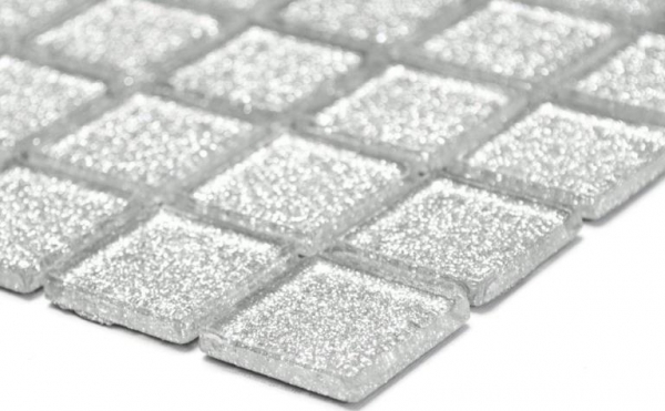 Hand-painted mosaic tile Translucent glass mosaic Crystal silver hammered MOS60-0207_m