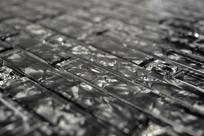 Glass mosaic rods mosaic tiles gray anthracite black MOS87-MV718