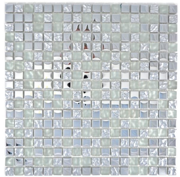 Hand-painted mosaic tile Translucent glass mosaic Crystal EP Silver glass frosted MOS92-0217_m