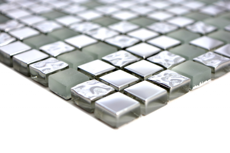 Hand-painted mosaic tile Translucent glass mosaic Crystal EP Silver glass frosted MOS92-0217_m