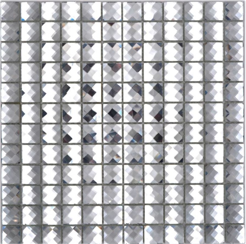 Glass mosaic diamond look mosaic tile silver tile backsplash kitchen MOS130-0208