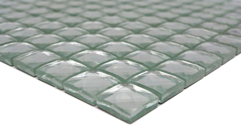 Glass mosaic diamond look mosaic tile silver tile backsplash kitchen MOS130-0208