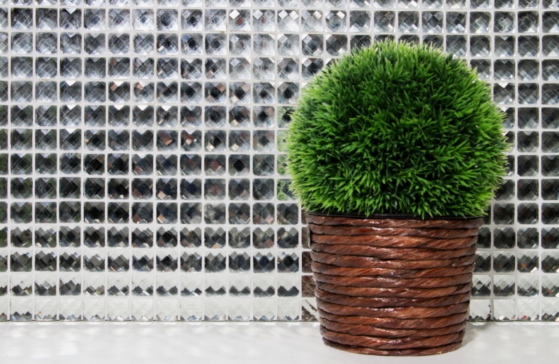 Glass mosaic diamond look mosaic tile silver tile backsplash kitchen MOS130-0208