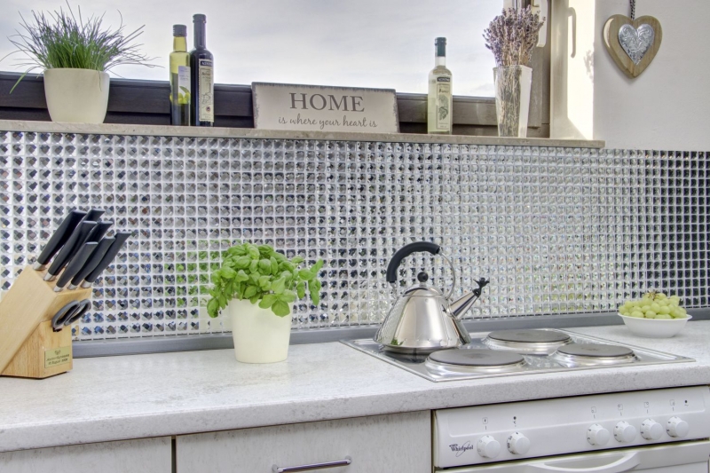 Glass mosaic diamond look mosaic tile silver tile backsplash kitchen MOS130-0208