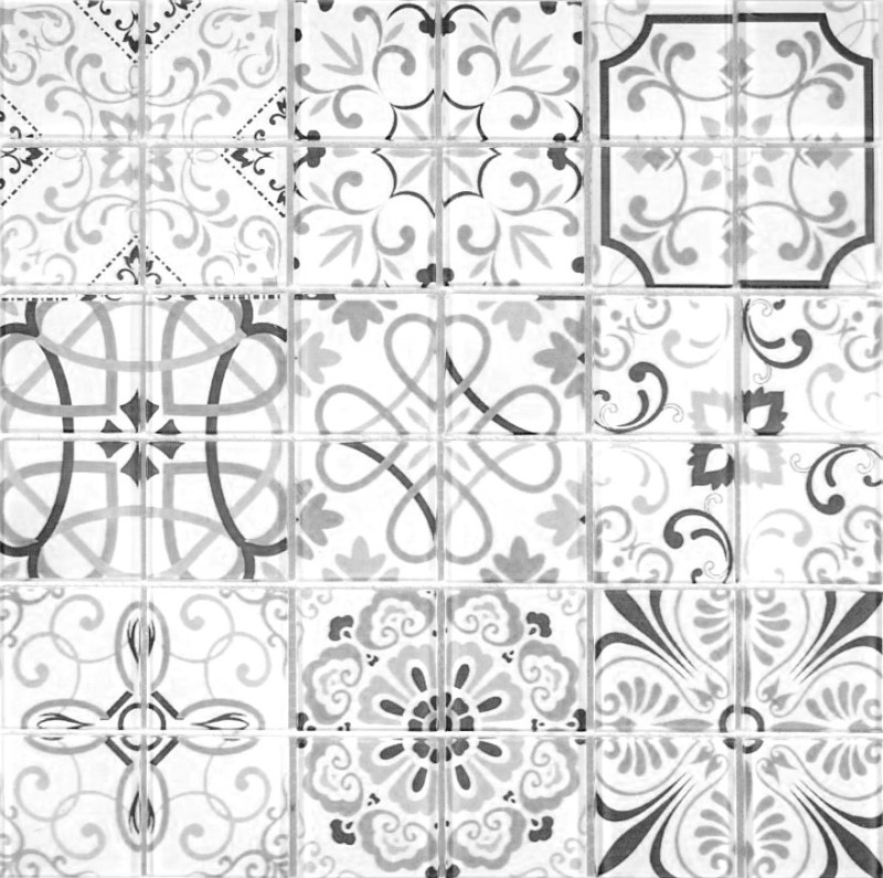 Hand pattern retro vintage mosaic tile translucent gray glass mosaic Crystal GERMANY MOS68-Retro-G_m