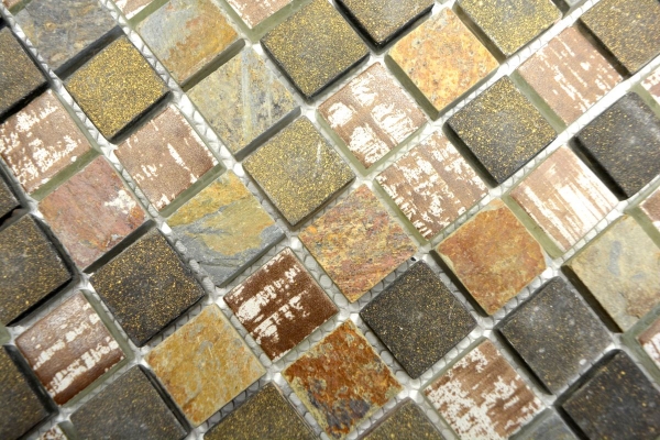 Hand pattern retro vintage mosaic tile translucent beige brown gray glass mosaic Crystal stone rustic MOS82-1206_m