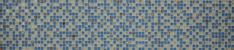 Hand-patterned mosaic tile Tile backsplash Translucent blue Glass mosaic Crystal shell blue MOS82B-0104_m