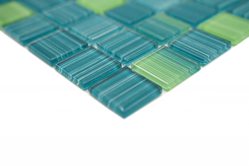 Glass mosaic mosaic tiles line yellow turquoise green pool mosaic pool mosaic MOS64-0509
