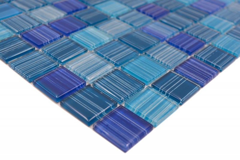 Glass mosaic mosaic tiles line turquoise blue swimming pool mosaic pool mosaic MOS64-0409