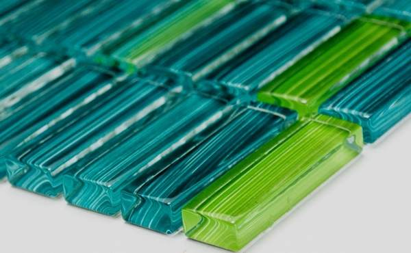 Glass mosaic mosaic tile Style rods bottles green turquoise kiwi kitchen splashback MOS77-0508