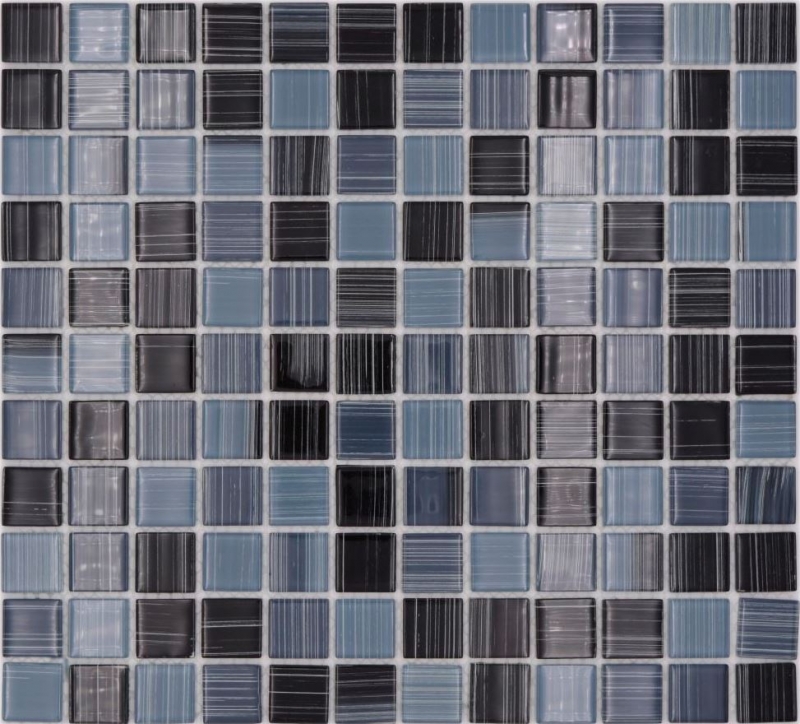 Glass mosaic mosaic tiles line anthracite black swimming pool mosaic pool mosaic MOS64-0302