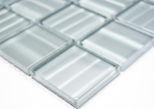 Hand-painted mosaic tile Translucent gray Glass mosaic Crystal Hologram Barcode gray MOS110-0202_m