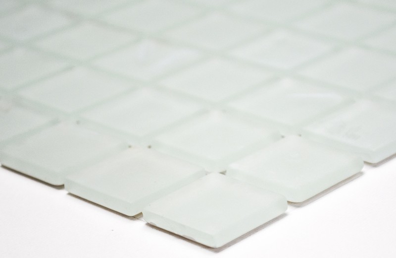 Mosaic tile white milk glass with green tint frosted glass mosaic mosaic mat MOS60-0111