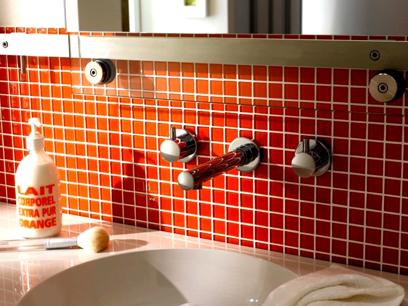 Mosaic tile glass mosaic red BATH WC kitchen WALL mosaic mat MOS60-0904