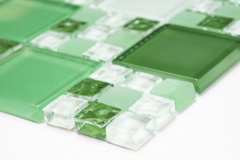 Glass mosaic mosaic tiles Tile backsplash white green flschengrün MOS78-0504