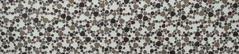 Hand-painted mosaic tile Translucent beige brown Pebble Glass mosaic Crystal clear beige brown MOS94-PG66_m