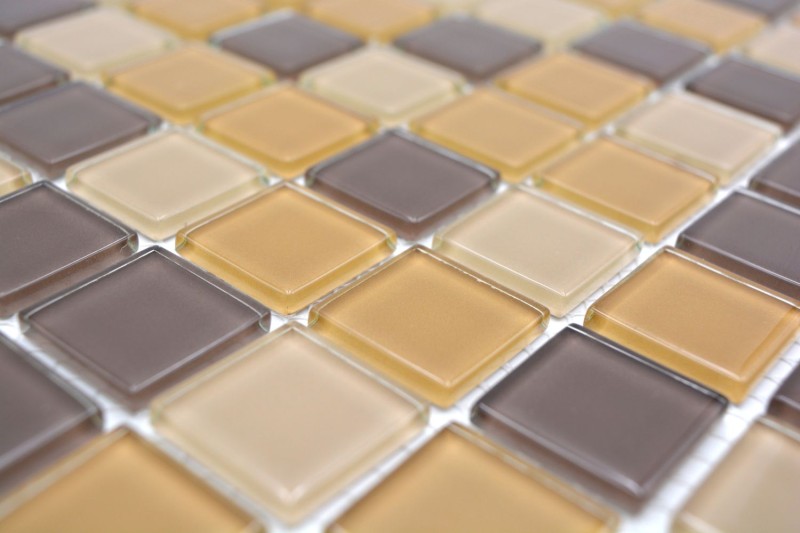 Mosaic tiles glass mosaic beige brown coffee BATH WC kitchen WALL mosaic panel MOS62-1302