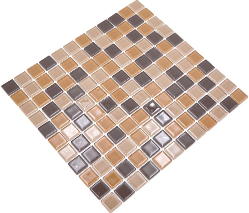 Mosaic tiles glass mosaic beige brown coffee BATH WC kitchen WALL mosaic panel MOS62-1302