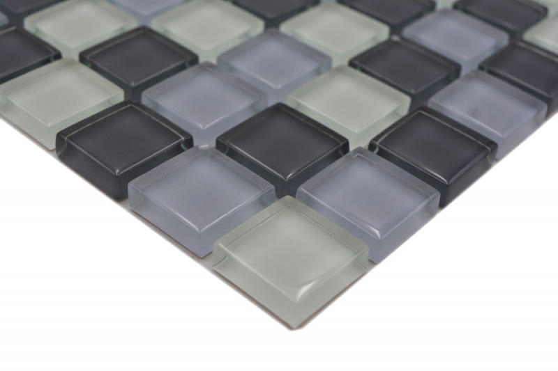 Glass mosaic mosaic tiles white gray anthracite BATH WC kitchen WALL MOS72-0204