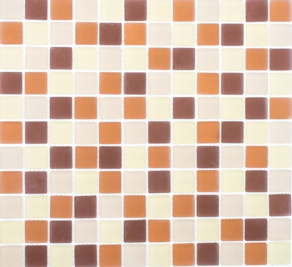 Hand-painted mosaic tile Translucent brown Glass mosaic Crystal brown matt frosted MOS72-1311_m