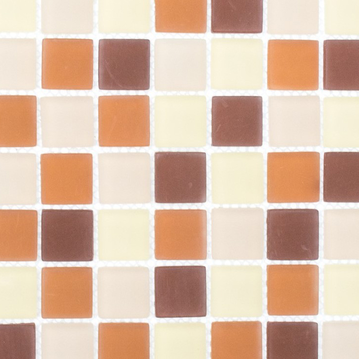 Hand-painted mosaic tile Translucent brown Glass mosaic Crystal brown matt frosted MOS72-1311_m