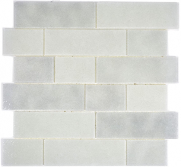 Glass mosaic mosaic tiles antique white light gray masonry bond Bianco BAD WC kitchen WALL MOS68-0139L