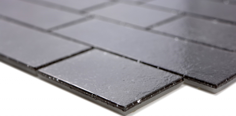 Glass mosaic mosaic tiles anthracite graphite black masonry bond Nero MOS68-0349L