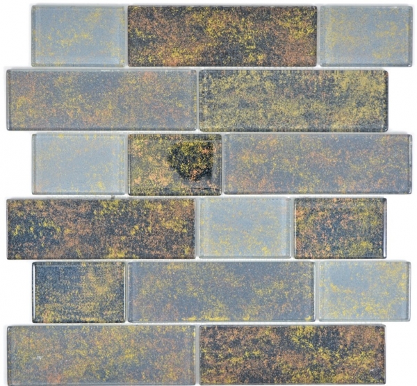 Hand sample mosaic tile translucent black masonry composite Rusty Black MOS68-2569L_m