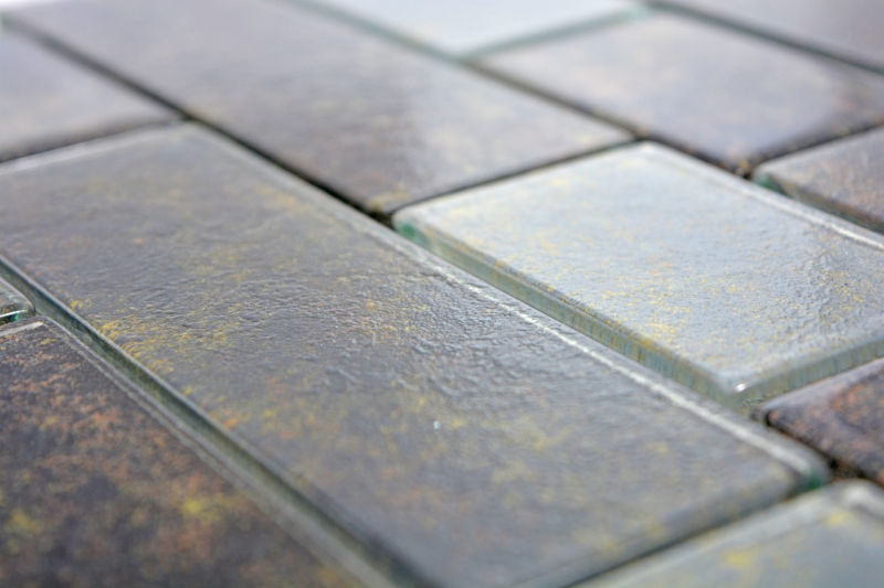 Hand sample mosaic tile translucent black masonry composite Rusty Black MOS68-2569L_m