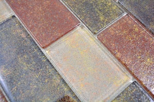 Mosaic tile Translucent brown Wall composite Rusty Brown MOS68-1379L_f | 10 mosaic mats