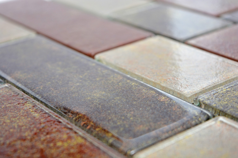 Mosaic tile Translucent brown Wall composite Rusty Brown MOS68-1379L_f | 10 mosaic mats
