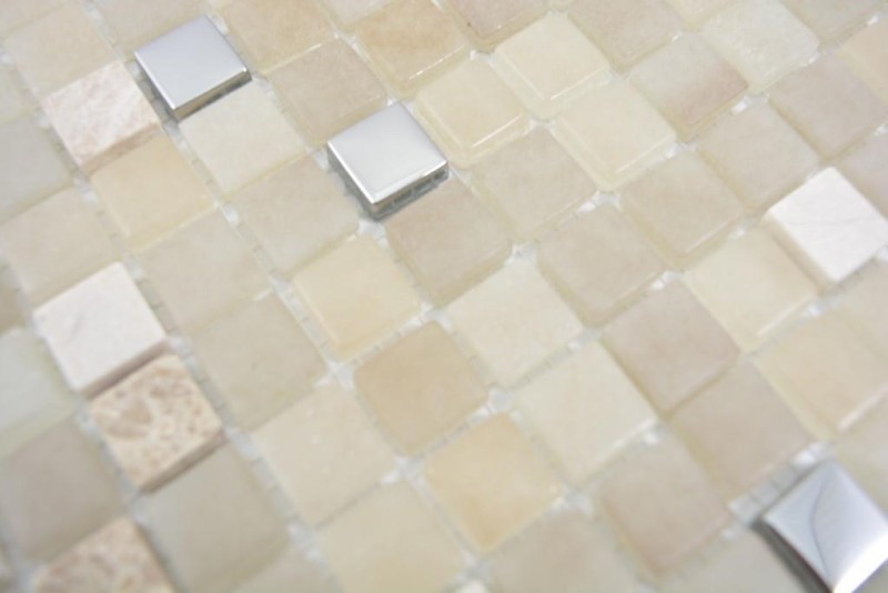 Glass mosaic mosaic tiles tile backsplash stone beige yellow cream silver BATH WC kitchen WALL MOS91-0214